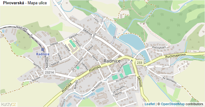 Pivovarská - mapa ulice