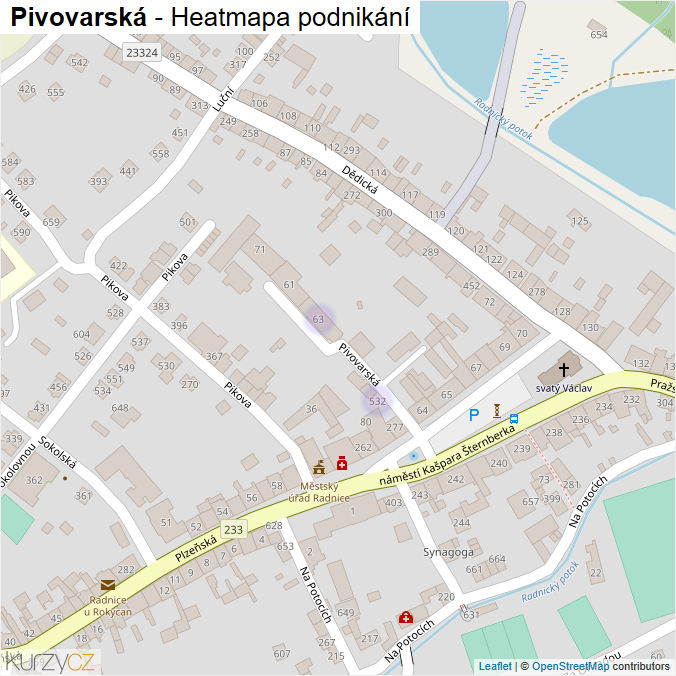 Mapa Pivovarská - Firmy v ulici.