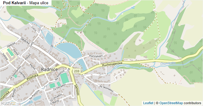 Pod Kalvarií - mapa ulice