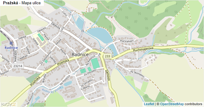Pražská - mapa ulice