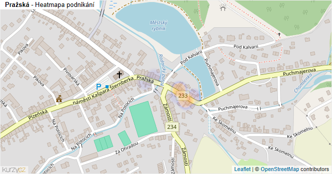 Pražská - mapa podnikání