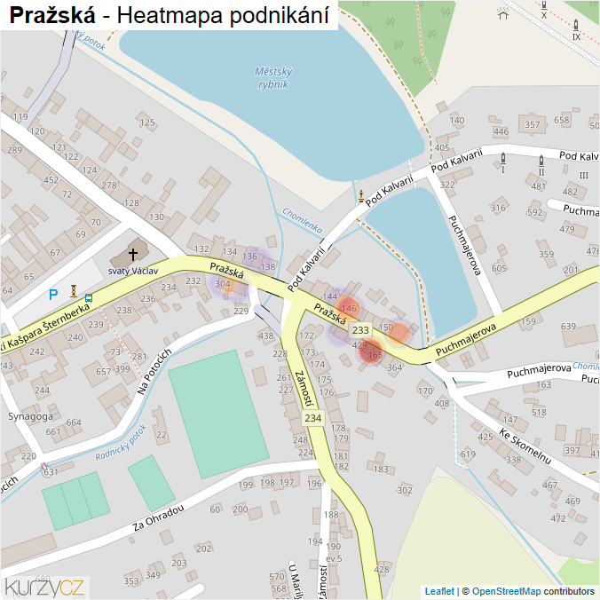 Mapa Pražská - Firmy v ulici.