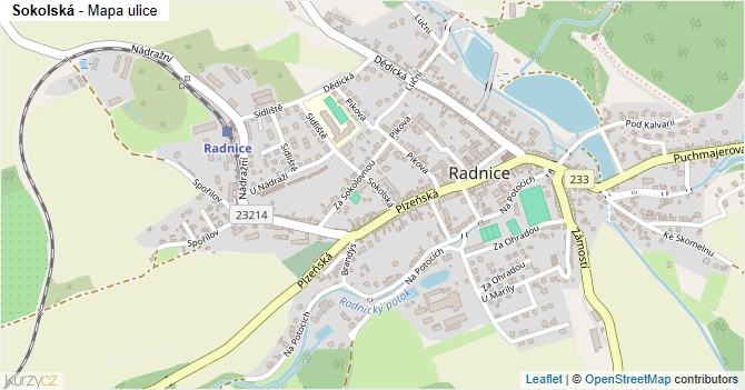 Sokolská - mapa ulice