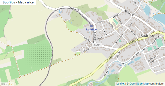 Spořilov - mapa ulice