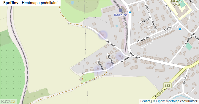 Spořilov - mapa podnikání