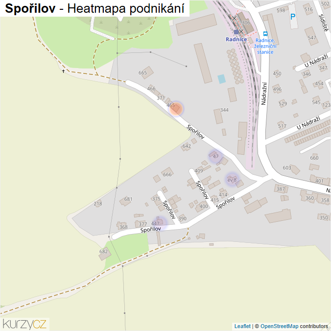 Mapa Spořilov - Firmy v ulici.