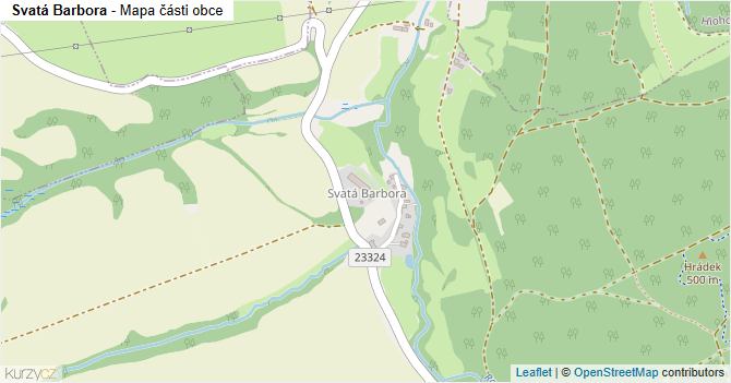 Svatá Barbora - mapa části obce