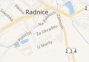 Za Ohradou v obci Radnice - mapa ulice