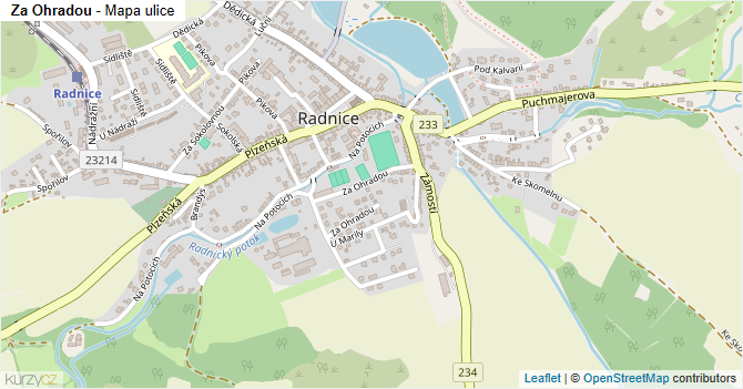 Za Ohradou - mapa ulice