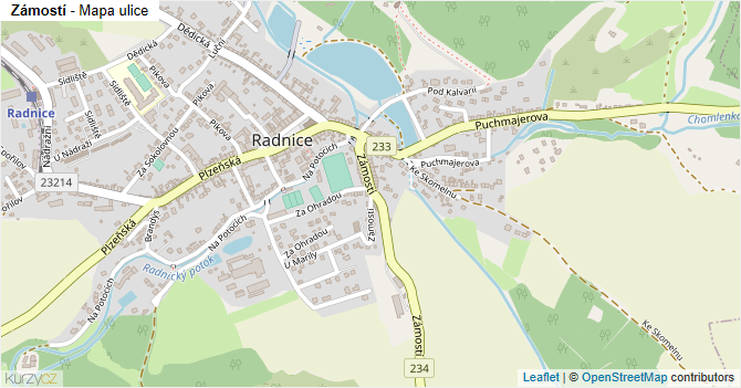 Zámostí - mapa ulice