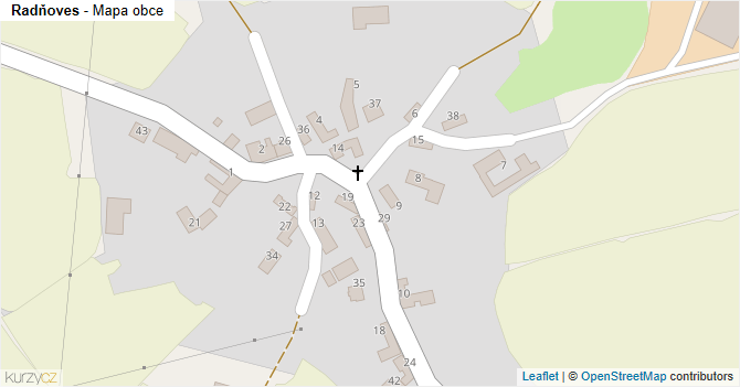 Radňoves - mapa obce