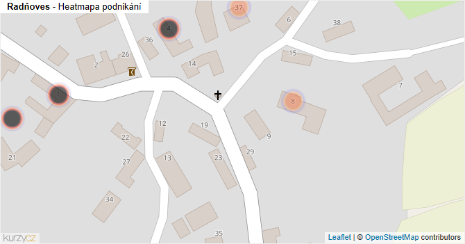 Radňoves - mapa podnikání