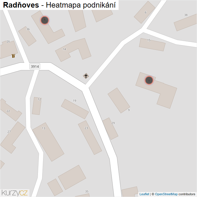 Mapa Radňoves - Firmy v obci.