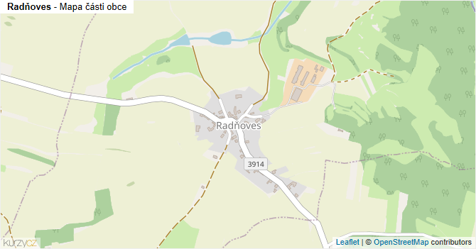 Radňoves - mapa části obce