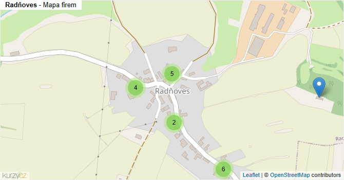 Radňoves - mapa firem