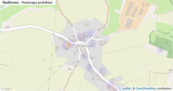 Radňoves - mapa podnikání