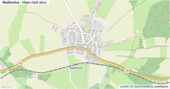 Radňovice - mapa části obce