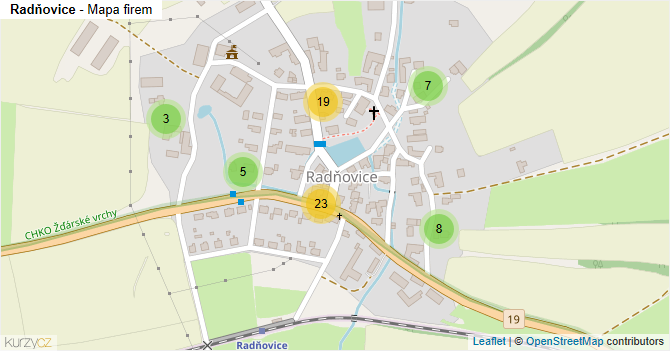 Radňovice - mapa firem