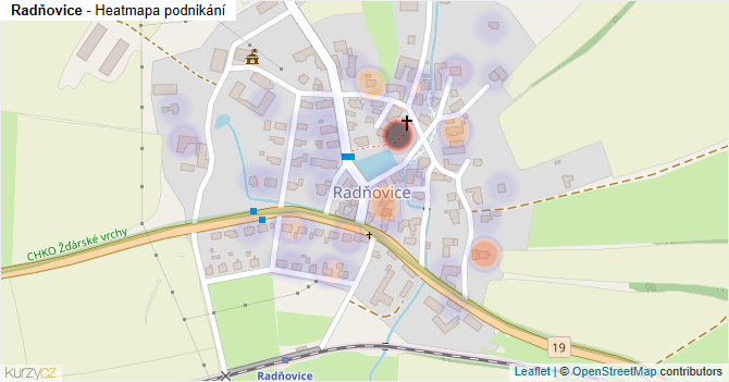 Radňovice - mapa podnikání