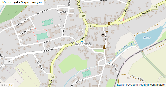 Radomyšl - mapa městysu