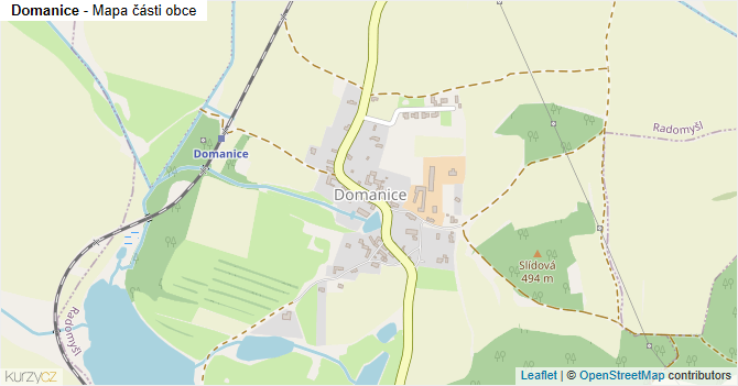 Domanice - mapa části obce