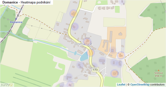 Domanice - mapa podnikání
