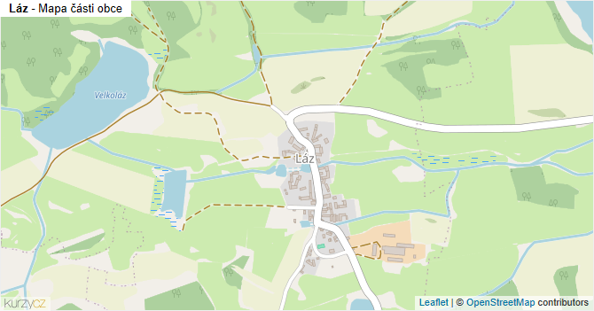 Láz - mapa části obce
