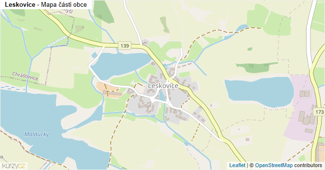 Leskovice - mapa části obce
