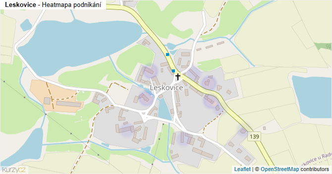 Leskovice - mapa podnikání