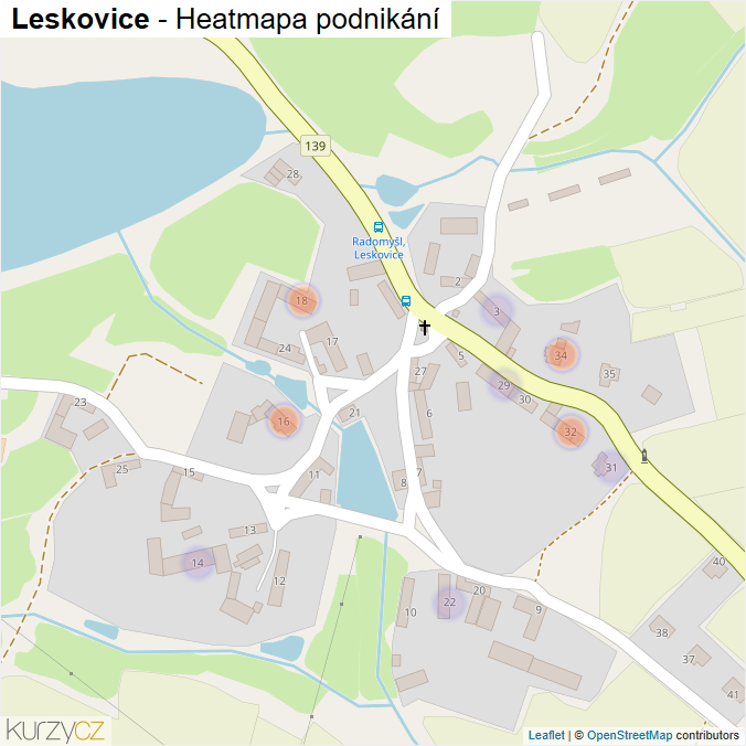 Mapa Leskovice - Firmy v části obce.