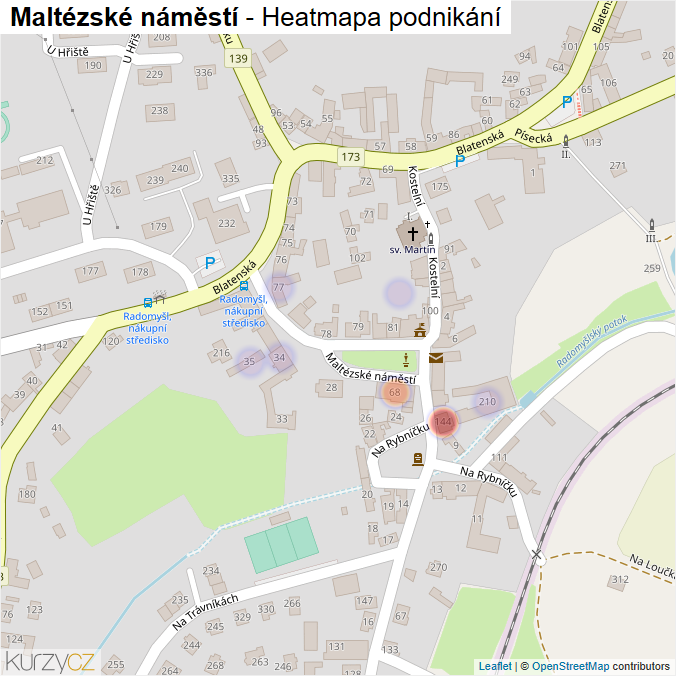 Mapa Maltézské náměstí - Firmy v ulici.