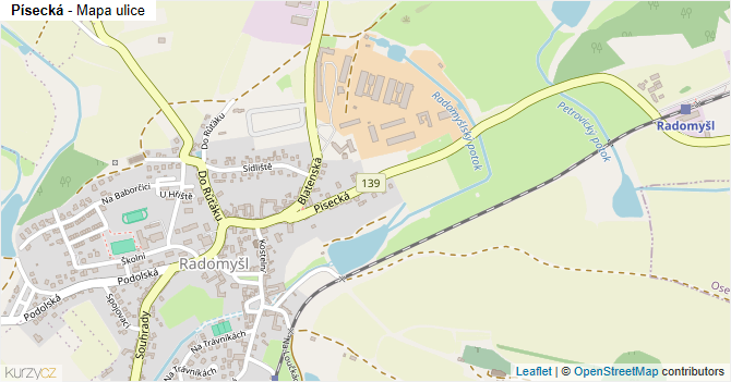 Písecká - mapa ulice