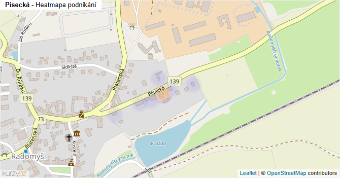 Písecká - mapa podnikání