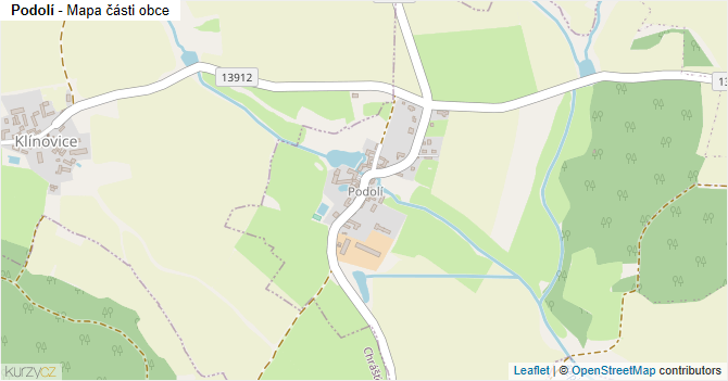 Podolí - mapa části obce