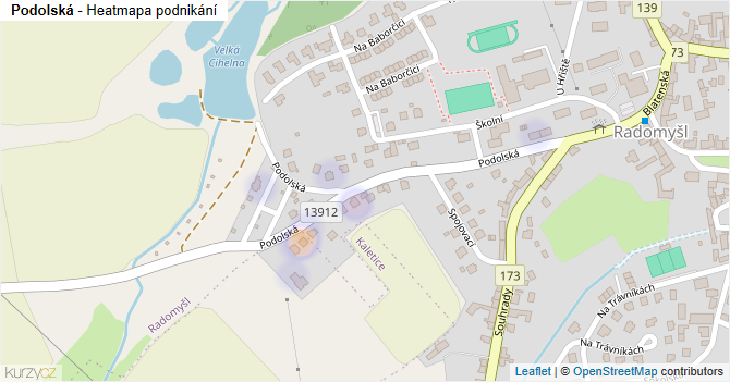 Podolská - mapa podnikání