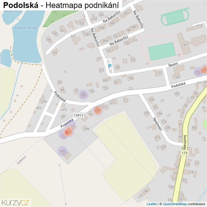 Mapa Podolská - Firmy v ulici.