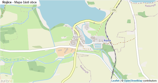 Rojice - mapa části obce