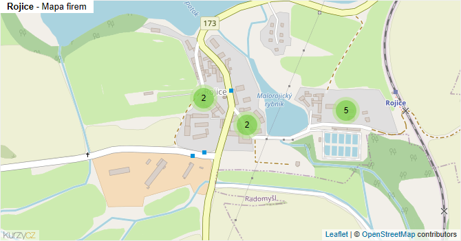 Rojice - mapa firem
