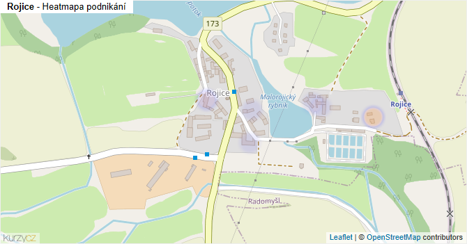 Rojice - mapa podnikání