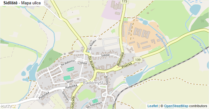 Sídliště - mapa ulice