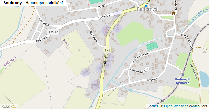 Souhrady - mapa podnikání