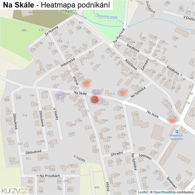 Mapa Na Skále - Firmy v ulici.