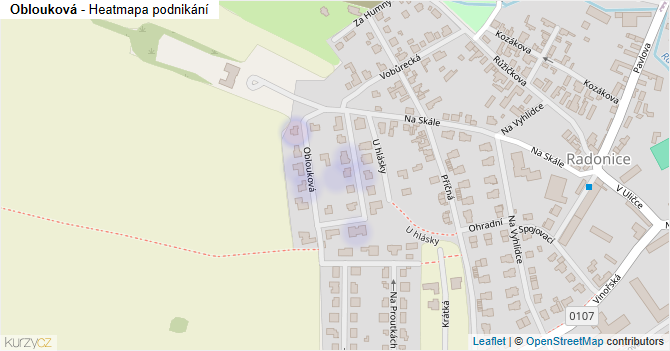 Oblouková - mapa podnikání