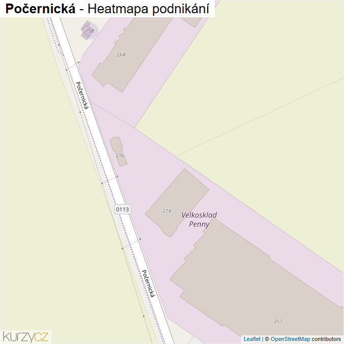 Mapa Počernická - Firmy v ulici.