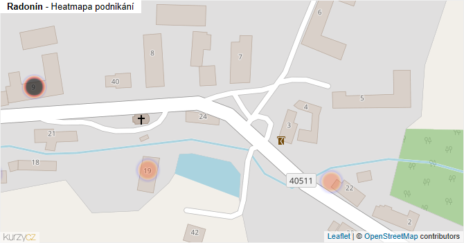 Radonín - mapa podnikání