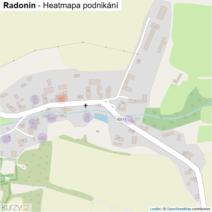 Mapa Radonín - Firmy v části obce.