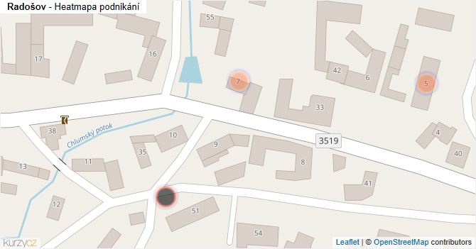 Radošov - mapa podnikání