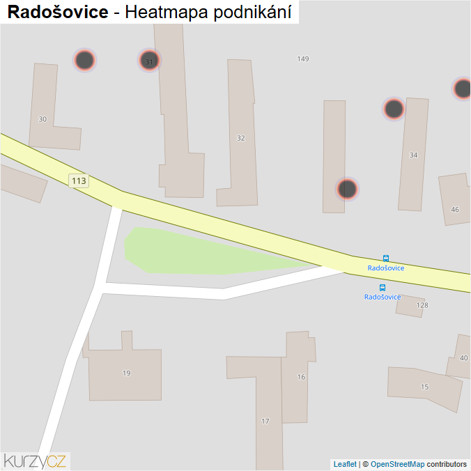 Mapa Radošovice - Firmy v obci.