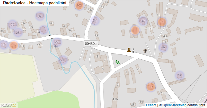 Radošovice - mapa podnikání