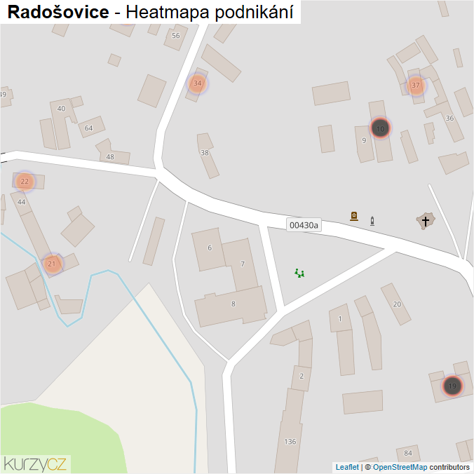 Mapa Radošovice - Firmy v obci.